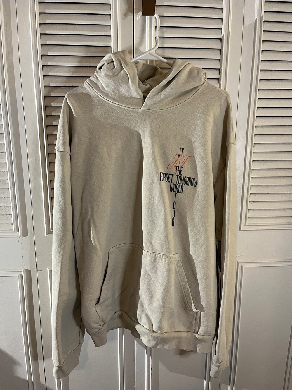 Justin Timberlake Cream 'Forget Tomorrow World' Hoodie - Men's Vintage